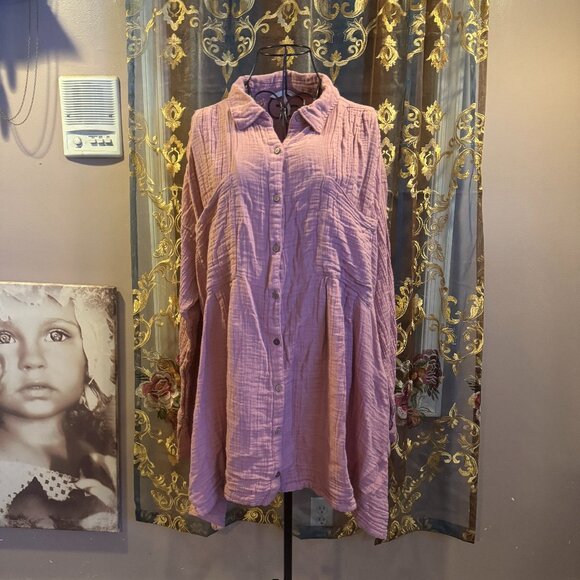 *HOST PICK* Free People Voyager shirt dress ~ L - Picture 2 of 4